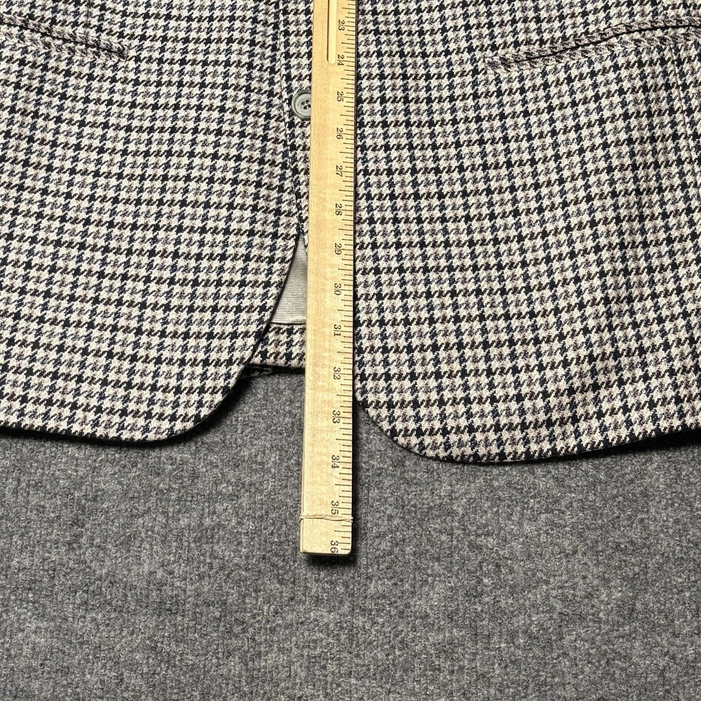 British Tailor Blazer Mens Large Gray Houndstooth Tweed Sport Coat Peter So - Picture 13 of 16